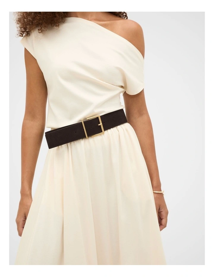 Olivia Wide Belt in Choc Suede image 2