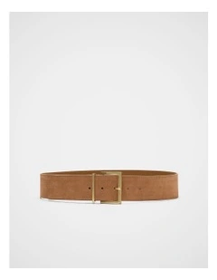 Olivia Wide Belt in Toffee Suede