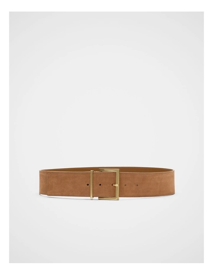 Olivia Wide Belt in Toffee Suede image 1