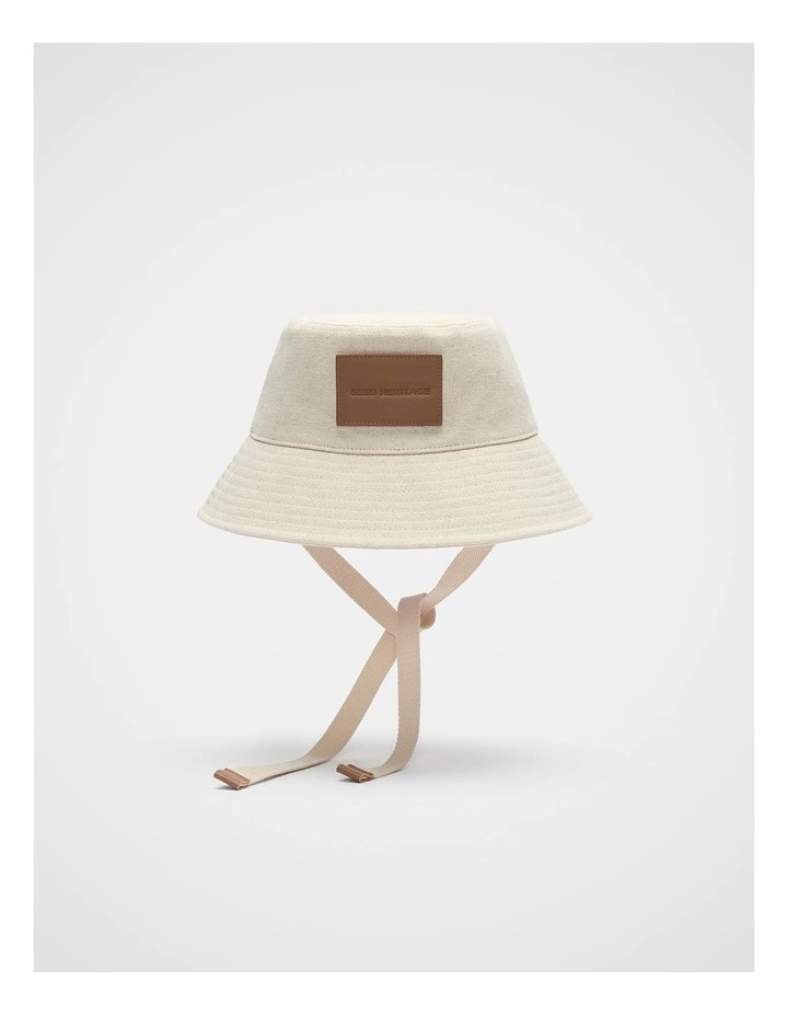 Textured Fabric Bucket Hat in Toffee image 1