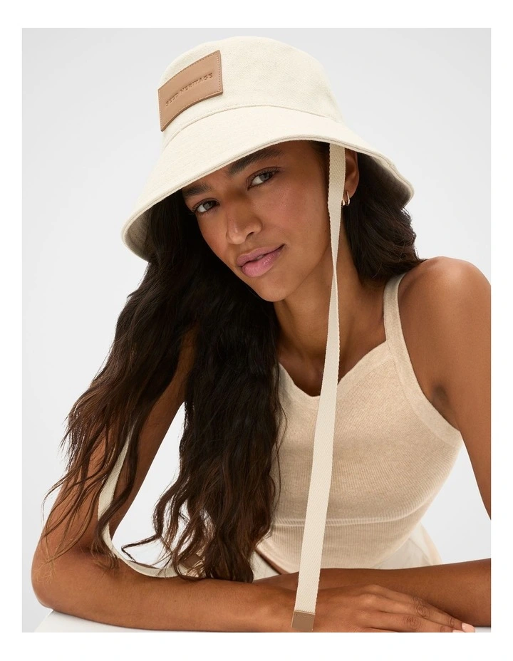 Textured Fabric Bucket Hat in Toffee image 2