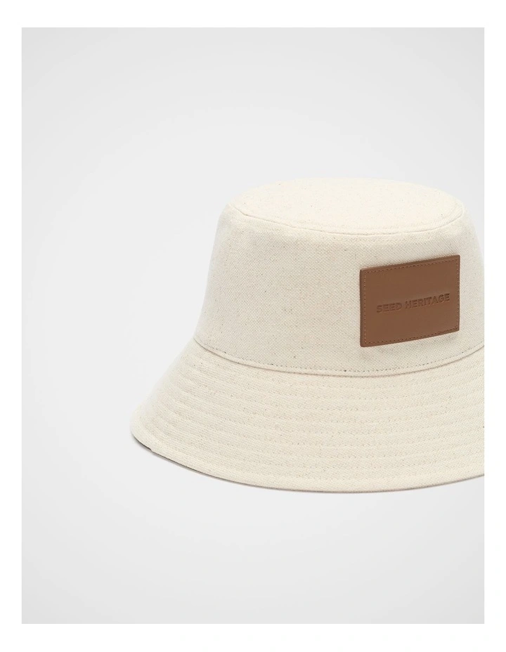 Textured Fabric Bucket Hat in Toffee image 3