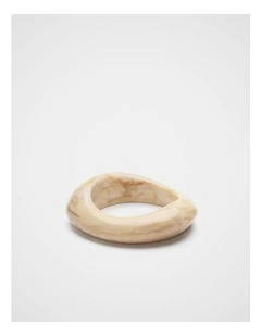 Abstract Resin Bangle in Coconut Cream