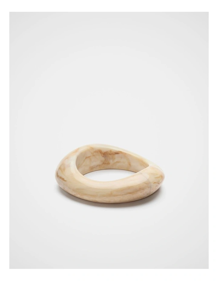 Abstract Resin Bangle in Coconut Cream image 1