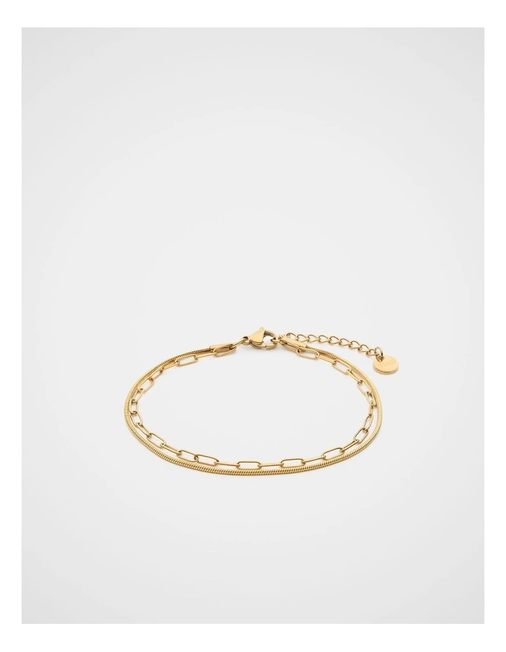 Waterproof Duo Chain Bracelet in Gold image 1