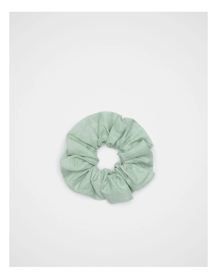 Linen Scrunchie in Green image 1