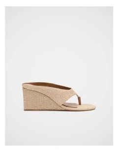 Tove Fine Weave Wedge in Ecru