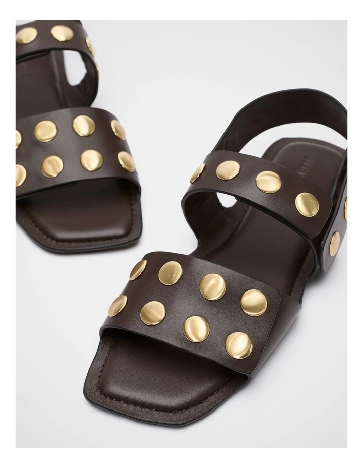Pippa Studded Sandal in Chocolate image 3