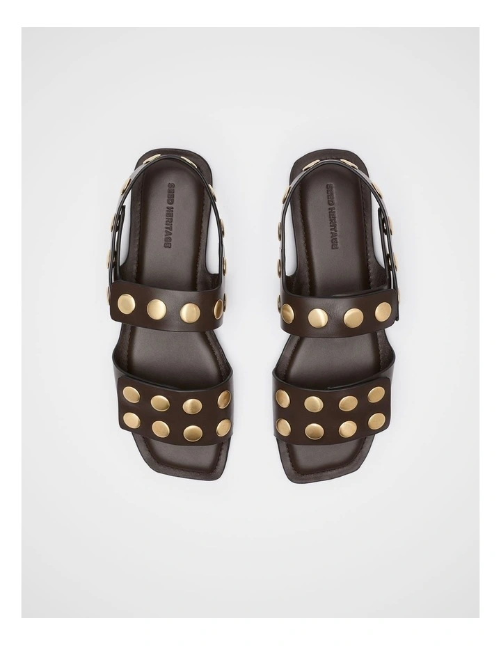 Pippa Studded Sandal in Chocolate image 4