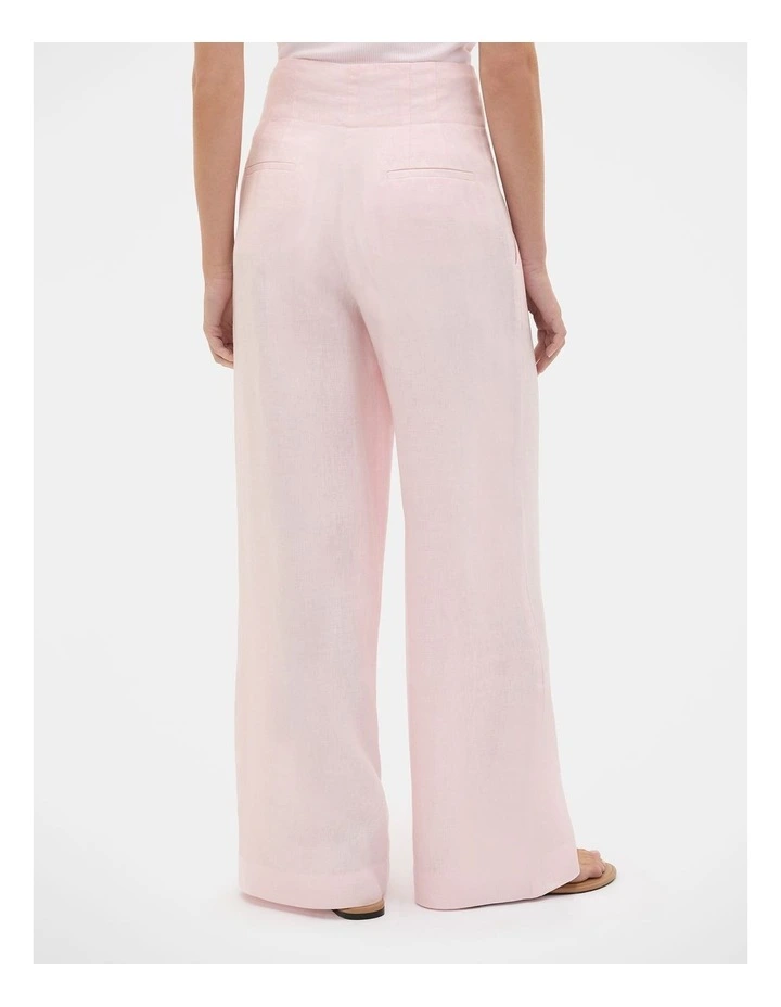 Core Linen Waisted Pant in Primrose image 2