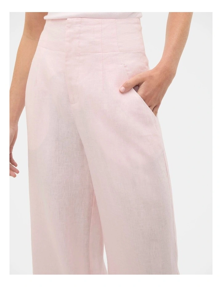Core Linen Waisted Pant in Primrose image 3