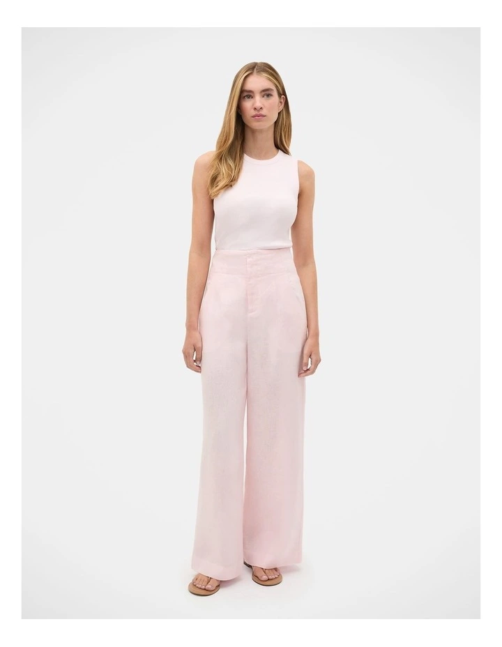 Core Linen Waisted Pant in Primrose image 4