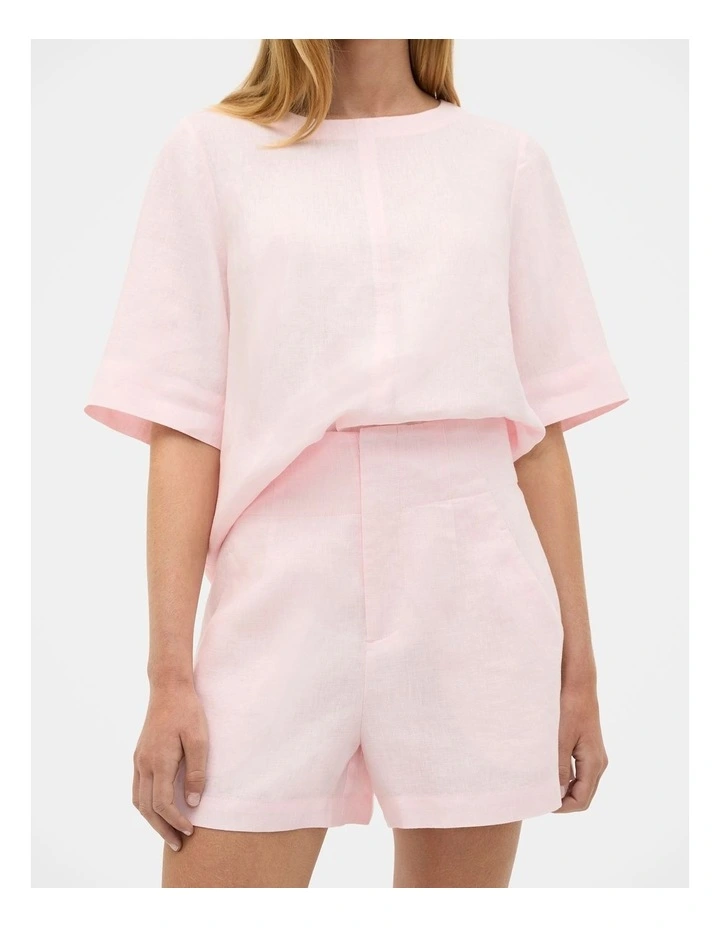Core Linen Waisted Short in Primrose image 1