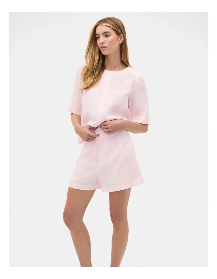 Core Linen Waisted Short in Primrose image 4