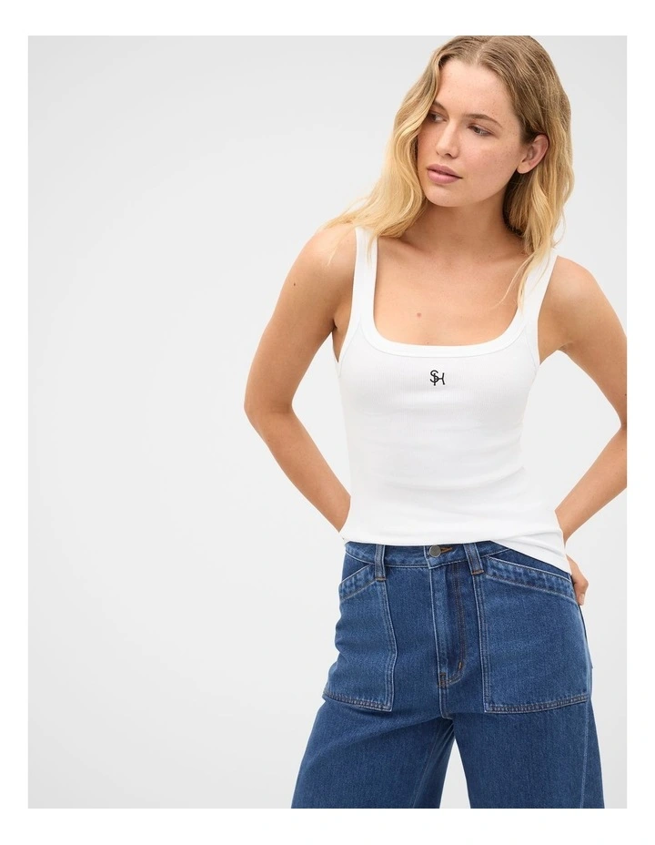 Core Rib Tank in Whisper White image 1