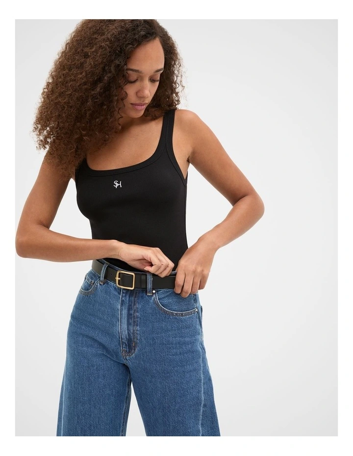 Core Rib Tank in Black image 1