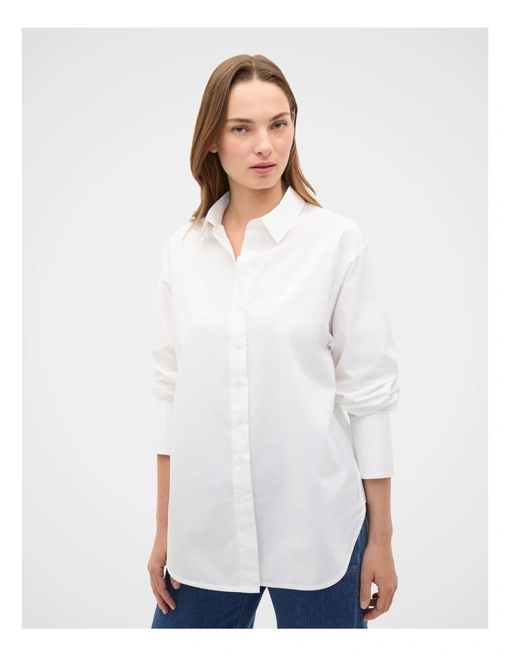 Poplin Classic Shirt in Whisper White image 4