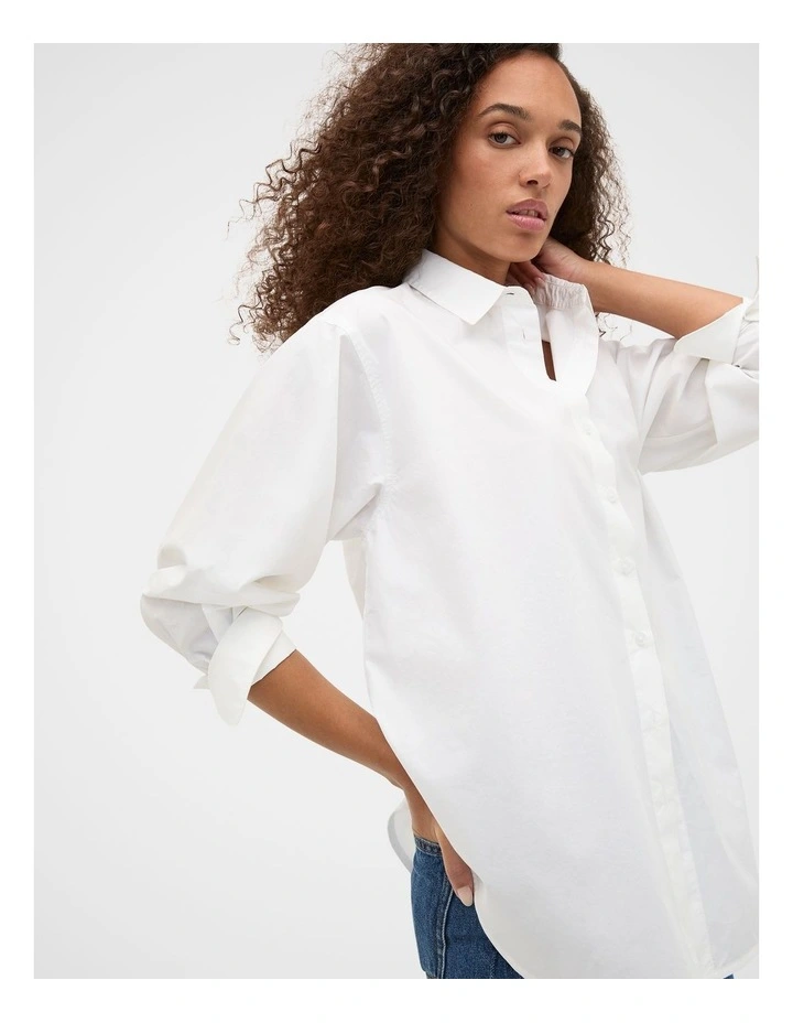 Poplin Classic Shirt in Whisper White image 4