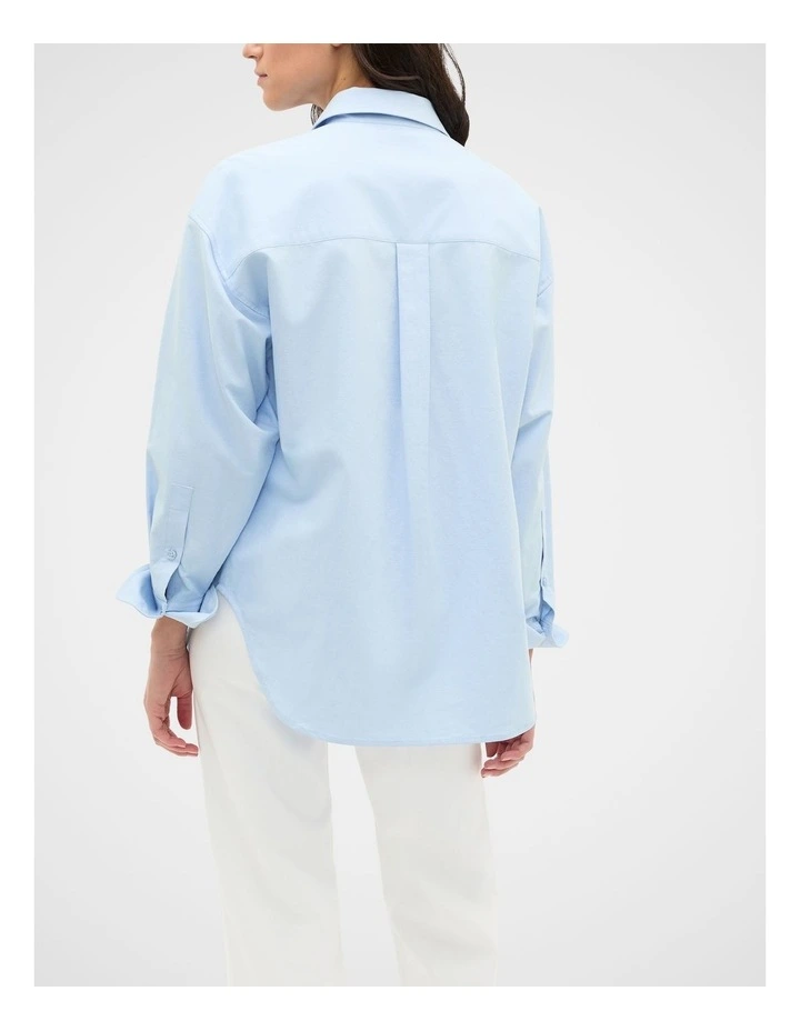 Cotton Relaxed Shirt in Blue image 2
