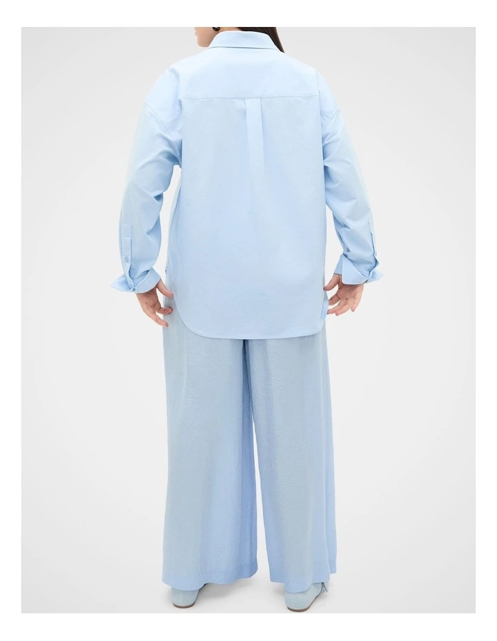 Cotton Relaxed Shirt in Blue image 2
