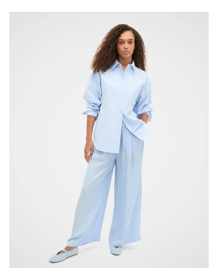 Cotton Relaxed Shirt in Blue image 5