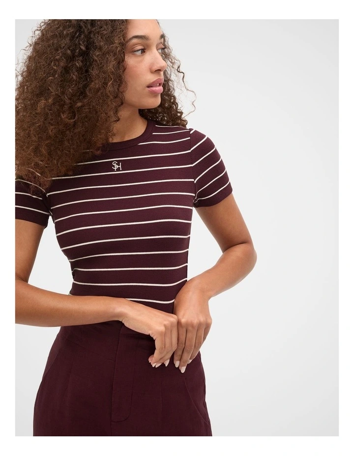 Rib Tee in Purple image 1