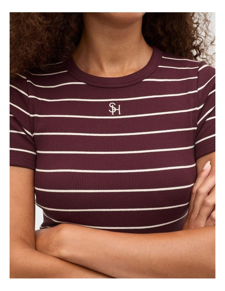 Rib Tee in Purple image 3