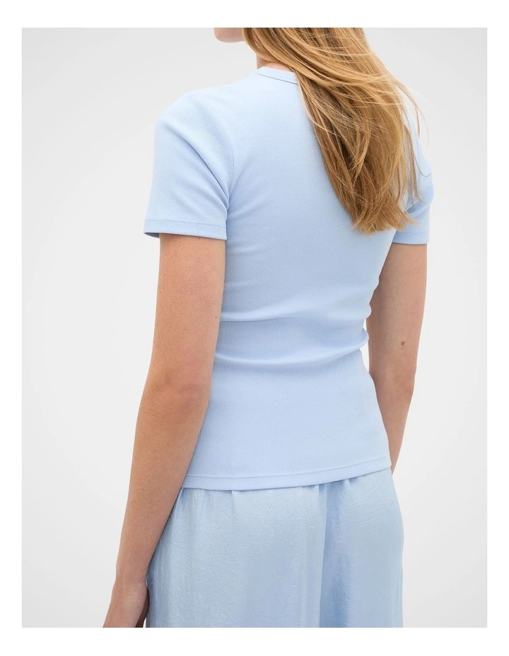 Rib Tee in Blue image 2