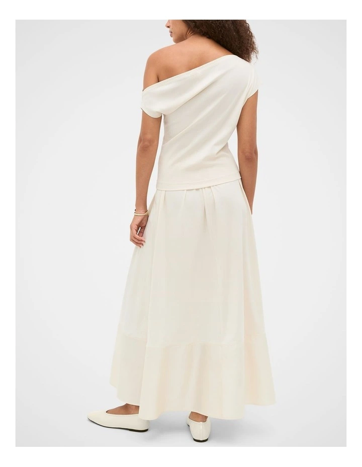 Jersey Drape Top in Coconut Cream image 2