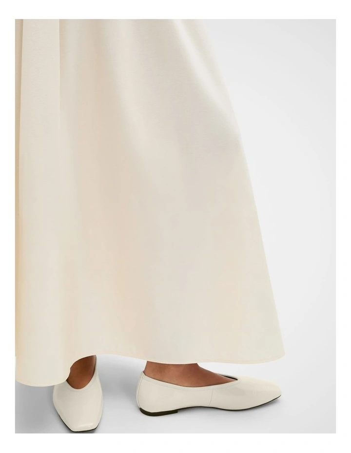 Jersey Spliced Midi Skirt in Coconut Cream image 4