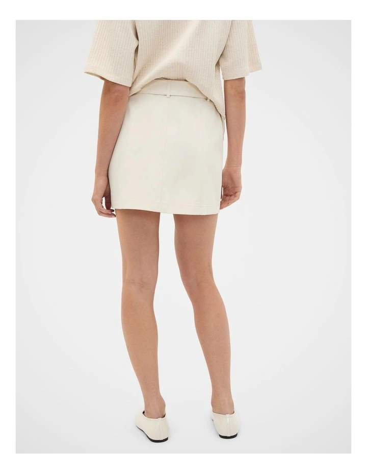 Belted Pocket Mini Skirt in Coconut Cream image 2