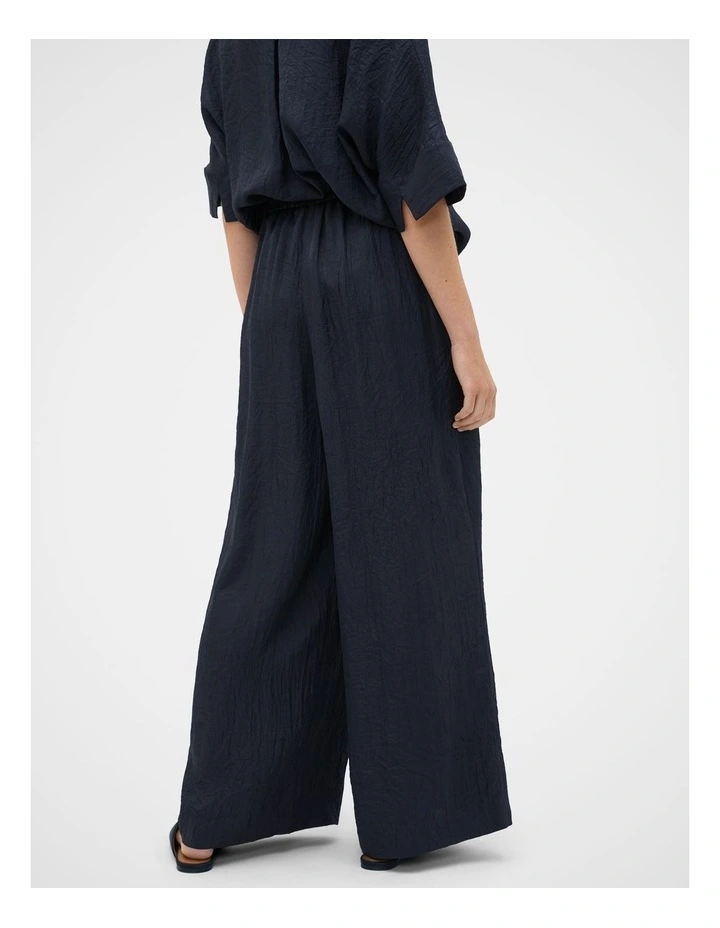 Textured Satin Gathered Pant in Twilight Blue image 7
