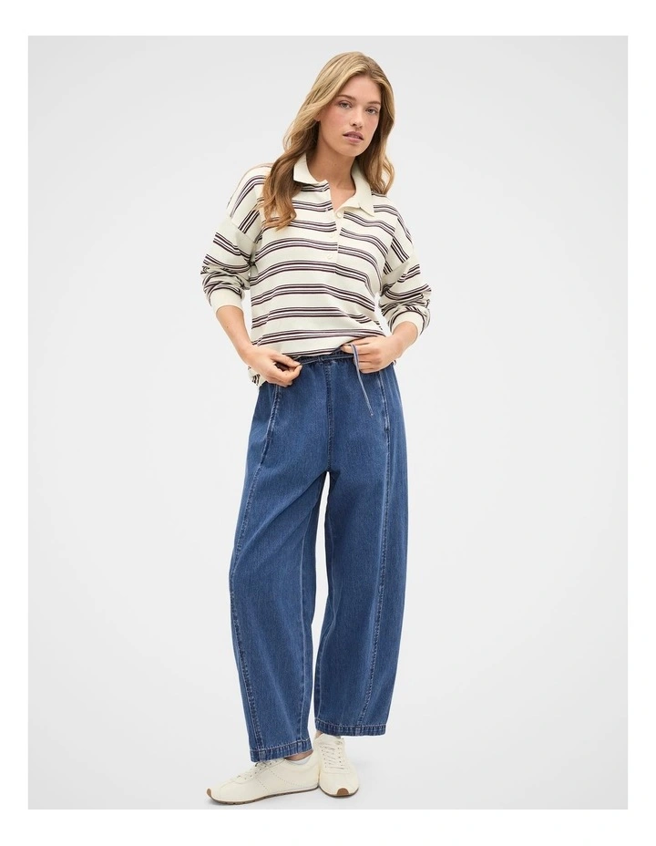 Denim Barrel Leg Jogger in Heritage Wash image 4