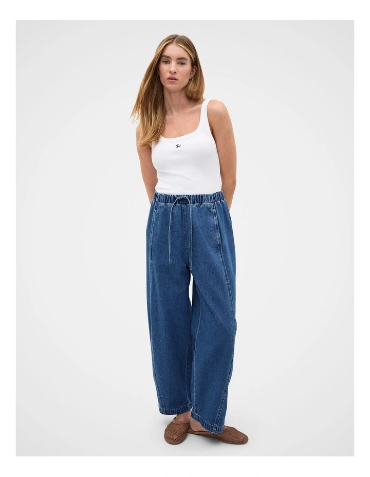 Denim Barrel Leg Jogger in Heritage Wash image 4
