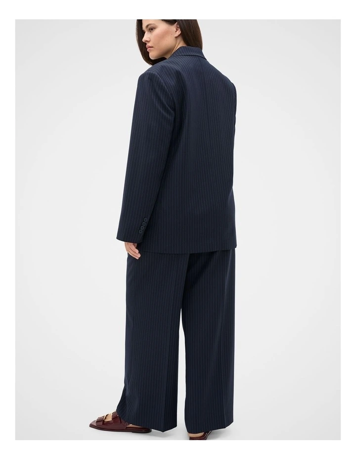 Wool Blend Pinstripe Blazer in Twilight Blue Stripe image 2