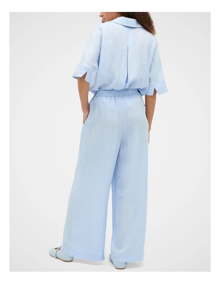 Textured Satin Gathered Pant in Arctic Blue image 6