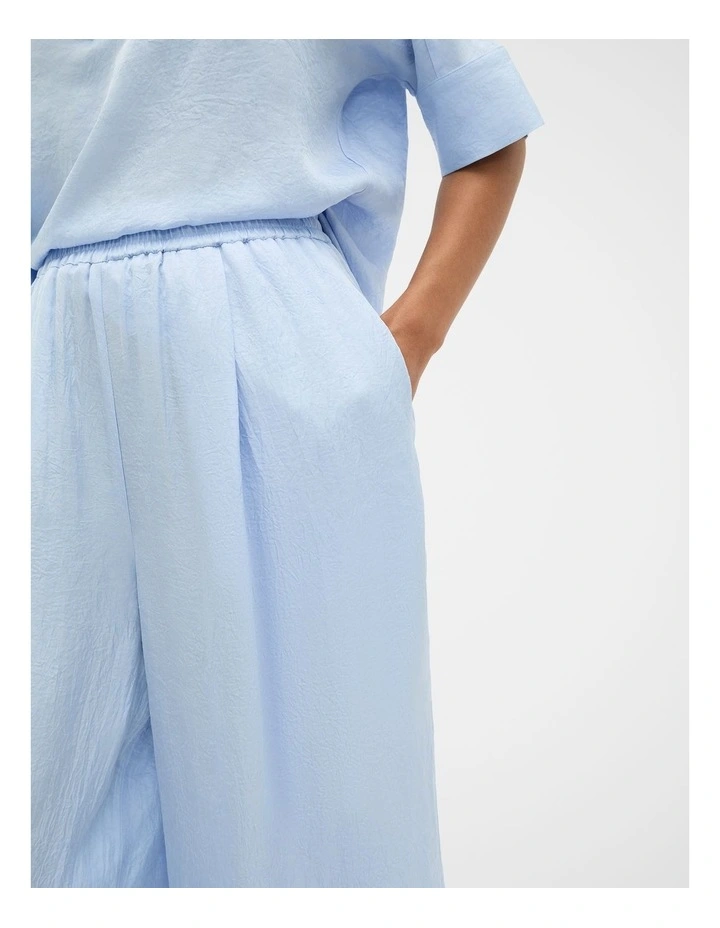 Textured Satin Gathered Pant in Arctic Blue image 7