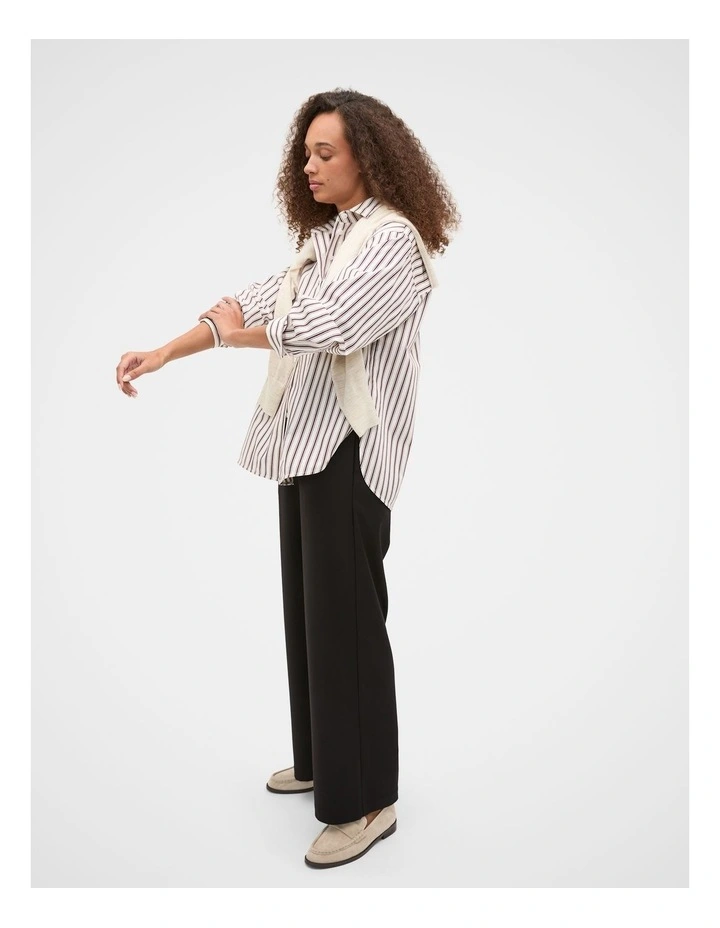 Wide Leg Pull On Pant in Black image 4