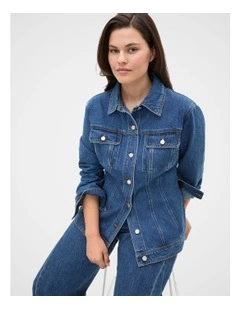 Denim Cinch Waist Jacket in Heritage Wash