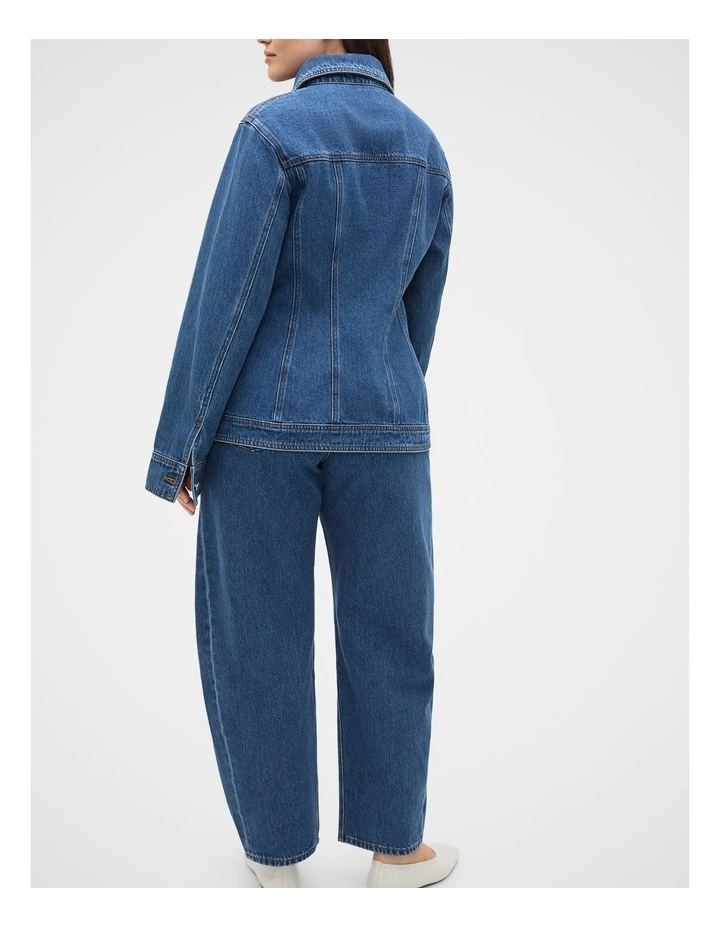 Denim Cinch Waist Jacket in Heritage Wash image 2