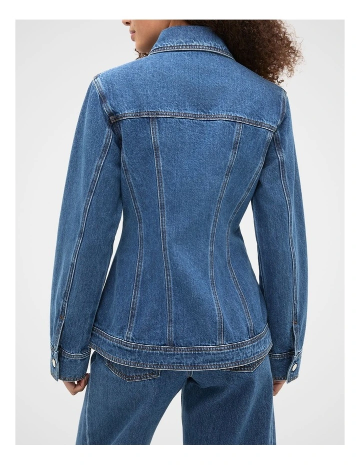 Denim Cinch Waist Jacket in Heritage Wash image 6