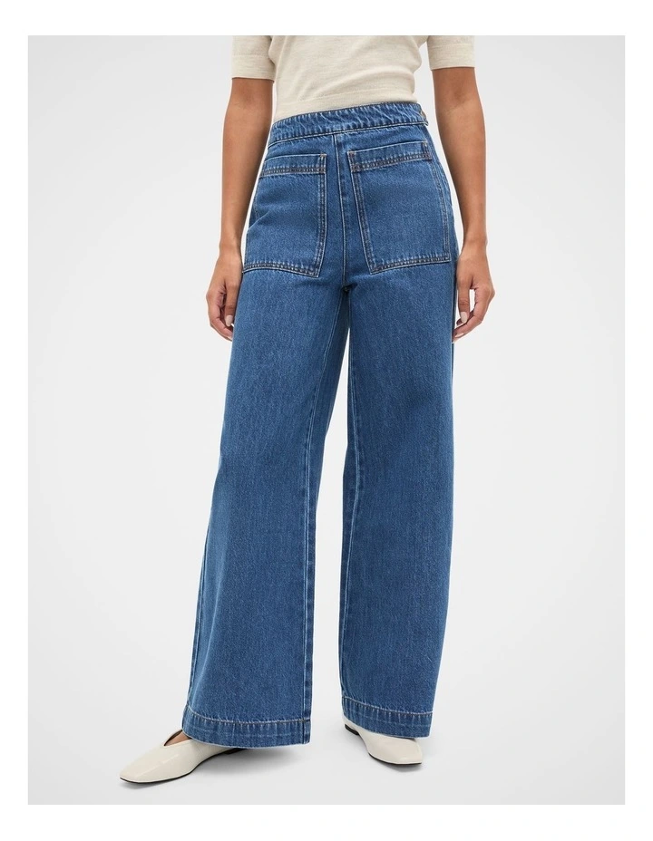 Patch Pocket Cotton Jean in Heritage Wash image 4