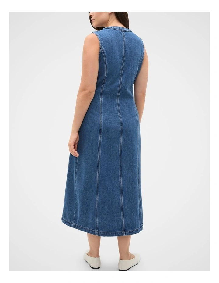 Denim Aline Midi Dress in Heritage Wash image 2
