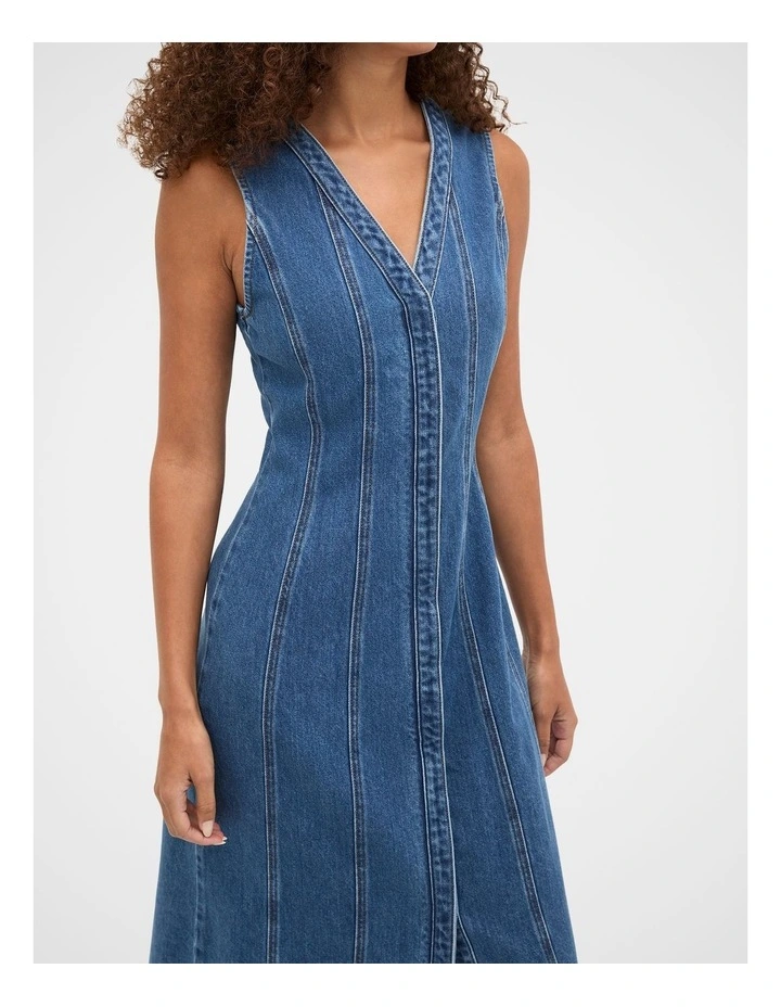 Denim Aline Midi Dress in Heritage Wash image 5