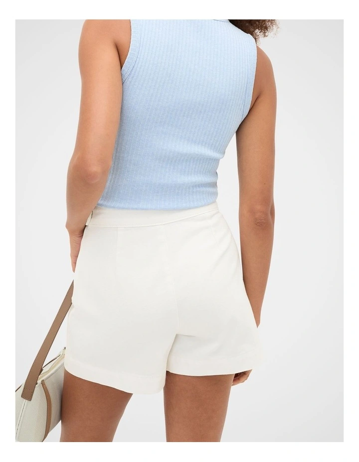 Patch Pocket Cotton Short in White image 2