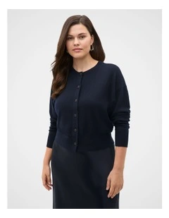 Australian Merino Slouch Cardigan in Twilight Blue