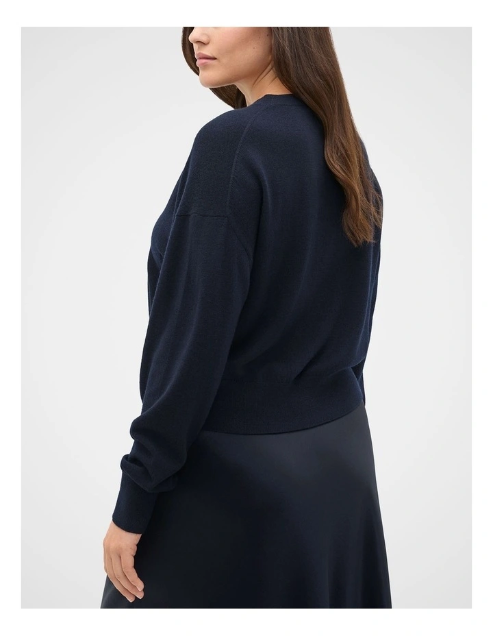 Australian Merino Slouch Cardigan in Twilight Blue image 2