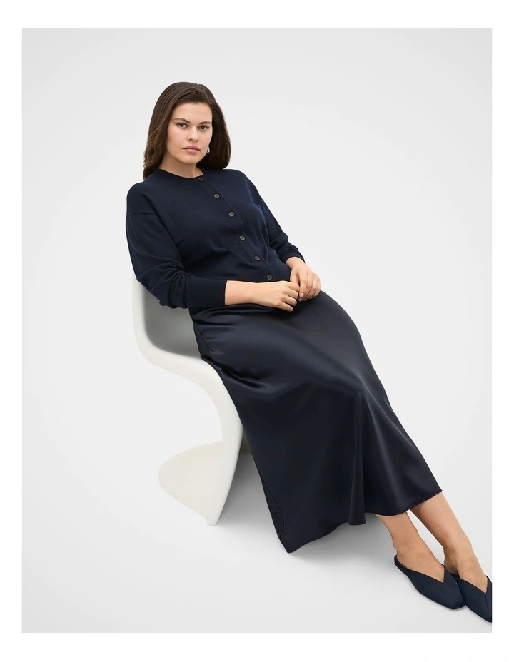 Australian Merino Slouch Cardigan in Twilight Blue image 3