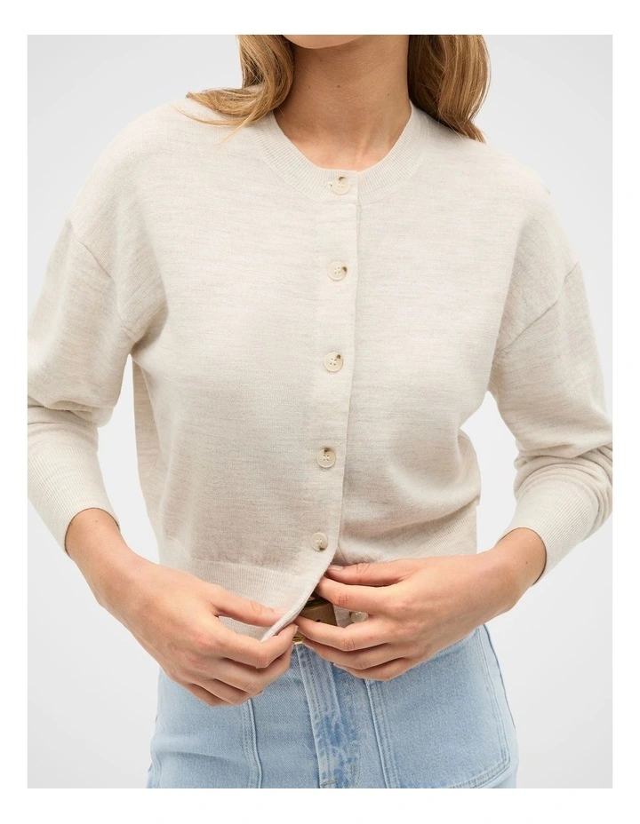 Australian Merino Slouch Cardigan in Mist Marle image 2