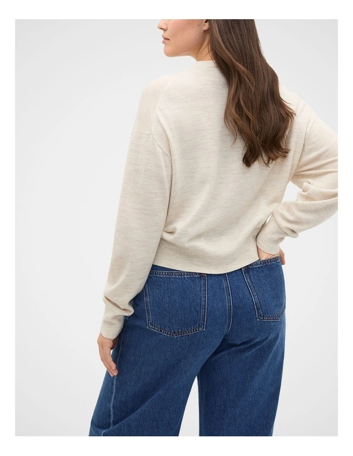 Australian Merino Slouch Cardigan in Mist Marle image 2